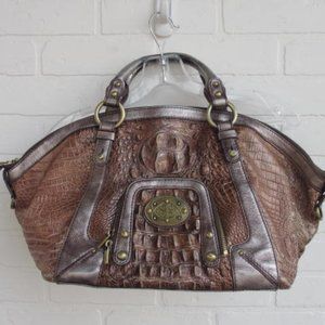 Vintage COBO Internazionale Numbered Bronze Genuine Crocodile Leather Handbag